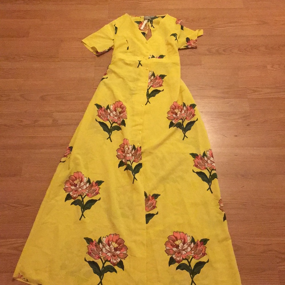ASOS yellow maxi spring floral dress